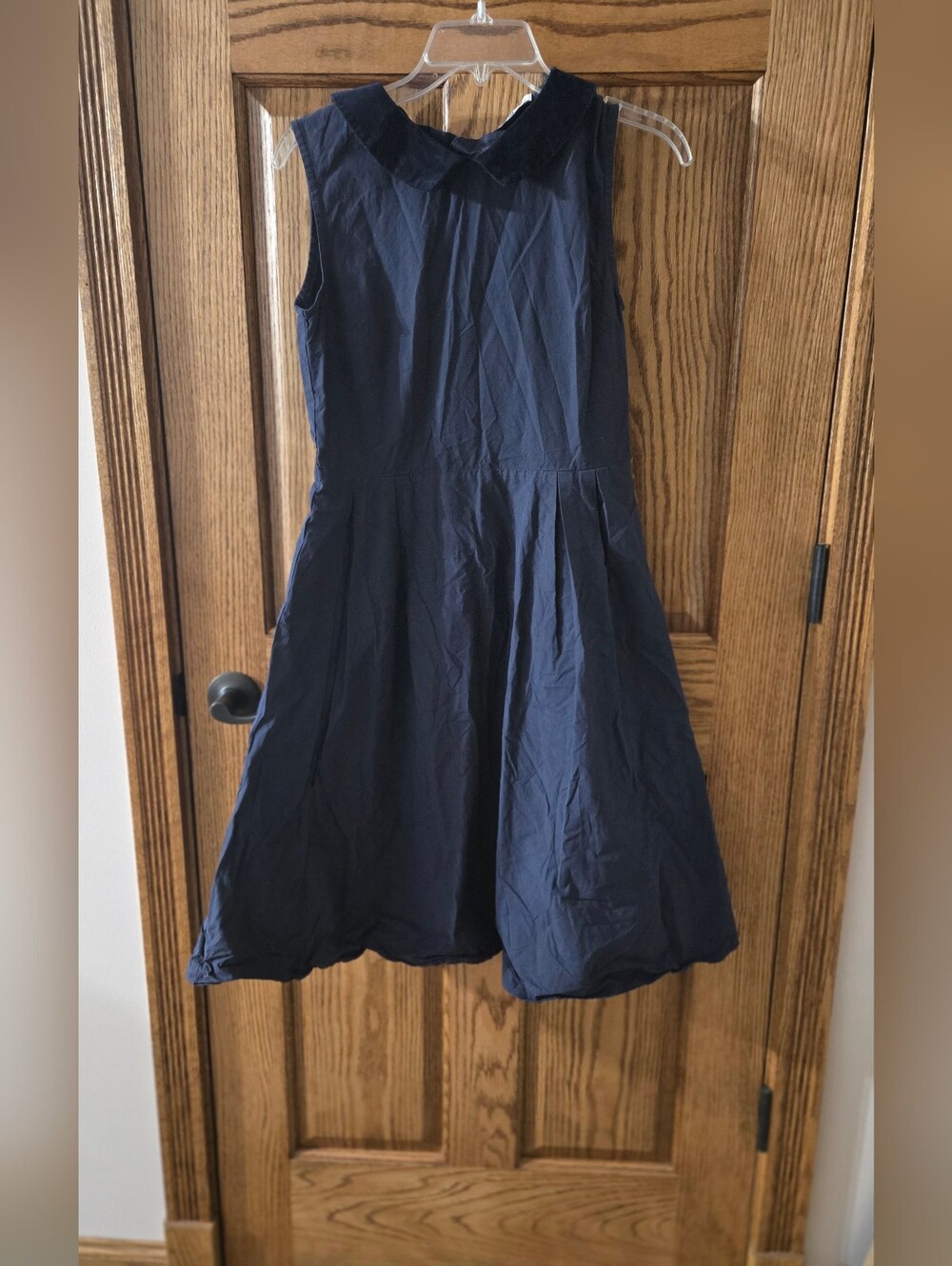 Women’s Navy Asymmetrical Dress with Peter Pan Collar